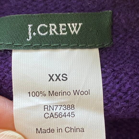 J.Crew Merino Wool Sweater Purple Black XXS - Picture 7 of 9